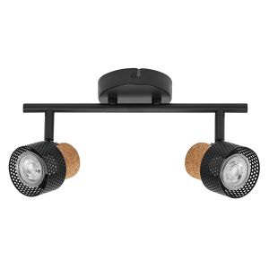 DECOR SPOT CORK 2X3.4W 927 GU10 BK LEDV