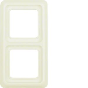 Afdekraam IP44 2-v, wit glz.