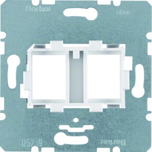 Draagplaat modulaire jacks, 2-v, witte h