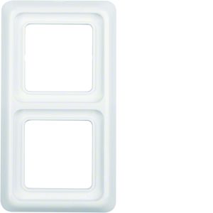 Afdekraam IP44 2-v, polarwit glz.