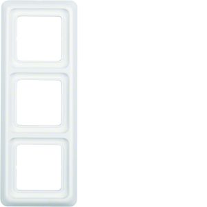 Afdekraam IP44 3-v, polarwit glz.