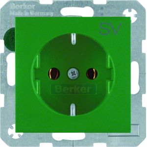 SCHUKO-wandcontactdoos met opdruk, groen