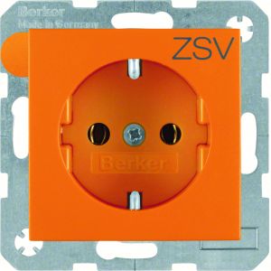 SCHUKO-wandcontactdoos met opdruk, oranj
