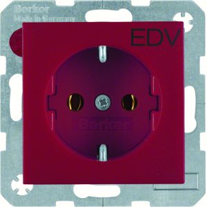 SCHUKO-wandcontactdoos met opdruk, rood,