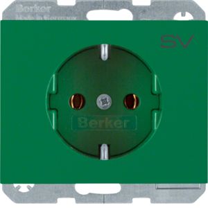 SCHUKO-wandcontactdoos met opdruk, groen