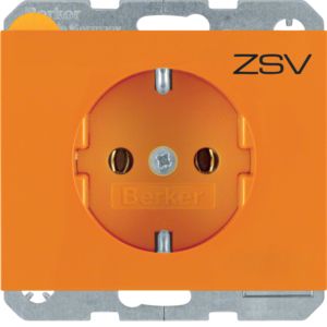 SCHUKO-wandcontactdoos met opdruk, oranj