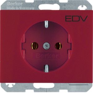 SCHUKO-wandcontactdoos met opdruk, rood,