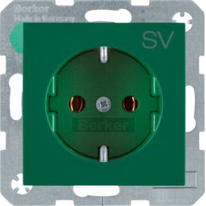 SCHUKO-wandcontactdoos met opdruk, groen