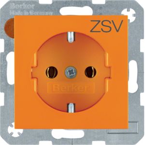 SCHUKO-wandcontactdoos met opdruk, oranj