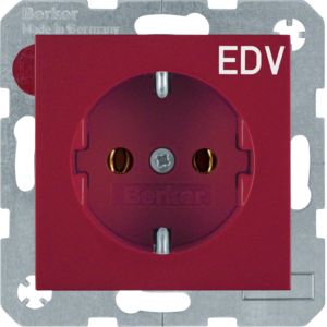 SCHUKO-wandcontactdoos met opdruk, rood,