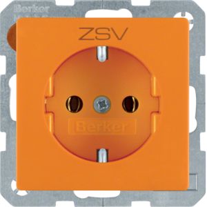 SCHUKO-wandcontactdoos met opdruk, oranj