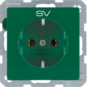 SCHUKO-wandcontactdoos met opdruk, groen
