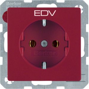 SCHUKO-wandcontactdoos met opdruk, rood,