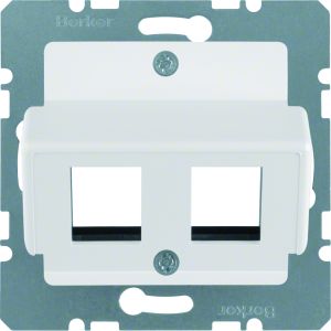 Centraalplaat voor 2 AMP-jacks, polarwit