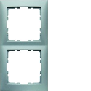Afdekraam 2-v, berker S.1 aluminium mat