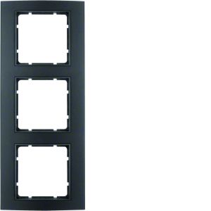 Afdekraam 3-v, berker B.3, aluminium zwa