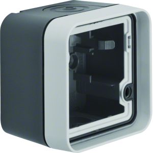 Opbouwbehuizing 1-v, berker W.1, grijs