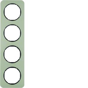 Afdekraam 4-v, berker R.1, edelstaal/zwa