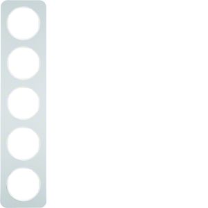 Afdekraam 5-v, berker R.1, aluminium/pol