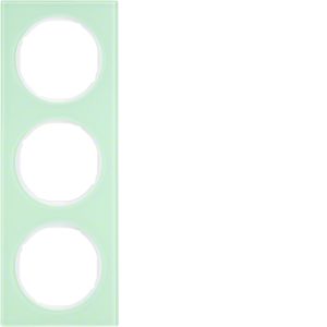 Afdekraam 3-v, berker R.3 Glas polarwit