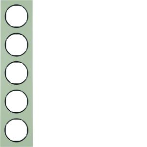 Afdekraam 5-v, berker R.3, edelstaal/zwa
