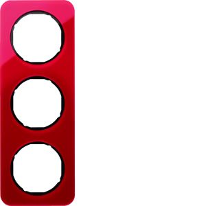 Afdekraam 3-v, berker R.1, rood acryl/zw