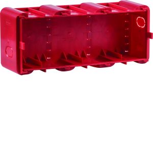 Behuizing 3-v. inbouw, vlak, rood