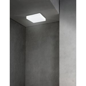 CUBE Ceiling Light IP44 White Opal Glass