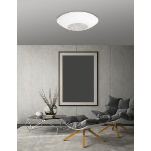 ERA Ceiling Light White Glass & Crystal