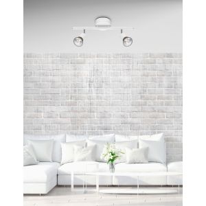 BASE Matt White Metal LED GU10 2x5 Watt