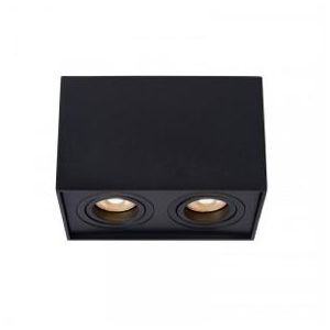 Tube opbouwspot vierkant 2V zwart