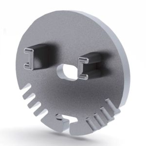 Eindkap rond met draaddoorvoer, aluminiu