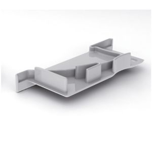 Eindkap muur, met kabelgat links, PVC