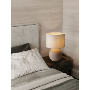 NAGOMI Beige Aged Ceramic & Fabric Shade