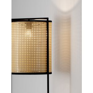 Erto Sandy Black Steel & Rattan LED E27