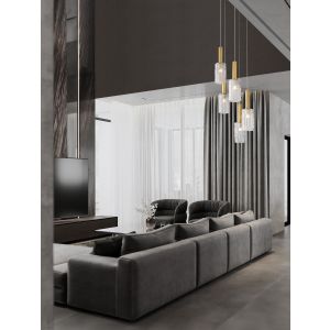 Certa Clear Structured Glass Brass Gold