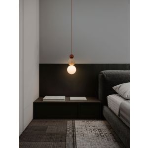 MARIS Yellow Travertine, Wood & Opal Gl