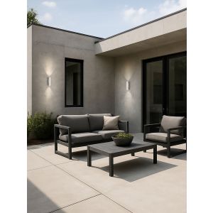 TORRIN Sandy White Aluminium & Glass LED
