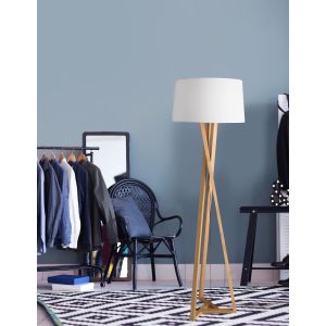 SALINO Ivory Fabric Shade Soild Ash Wood
