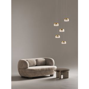 Bion Brass Gold Metal & Clear Acrylic L