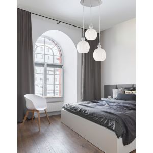 ODELL Chrome Aluminium Opal Glass LED E1