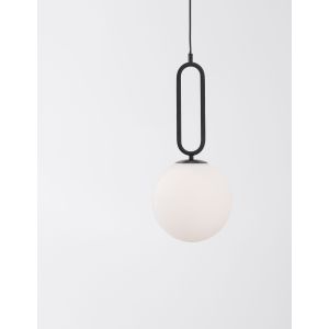 GRUS Matt Black Metal Opal Glass LED E27
