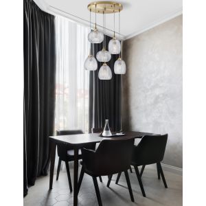 VARIO Clear Glass& Satin Gold Metal LED