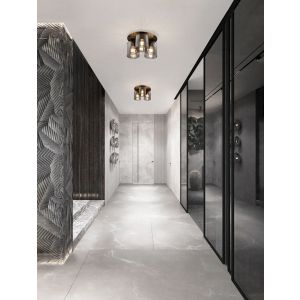 Mirbi Sandy Black Steel & Smoky Glass L