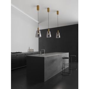 Imatia Brass Gold Metal & Smoky Glass L