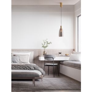 Imatia Brass Gold Metal & Smoky Glass L