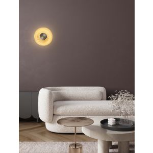 Nous Brass Gold Metal & Amber Glass LED