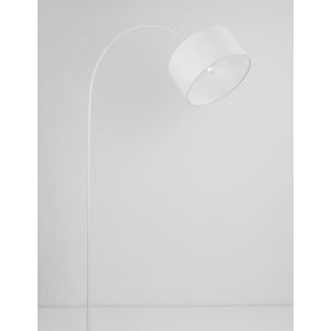 SAMA White Fabric Shade White Aluminium