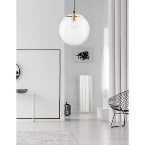 MIRALE Gold Metal Clear Glass & Black PV