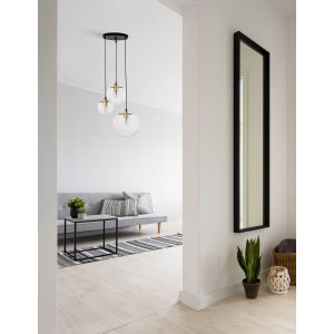MIRALE Clear Glass & Gold Metal Black PV